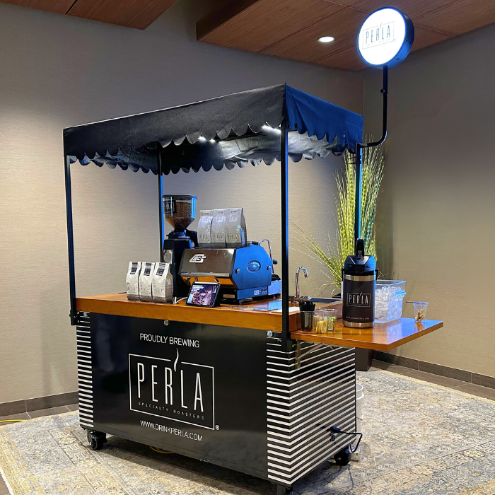 Per'La Coffee Cart: Gourmet coffee and espresso for your special occasion.